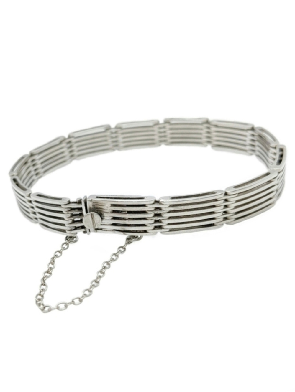 Vintage 800 Silver Gate Bracelet with Box Clasp